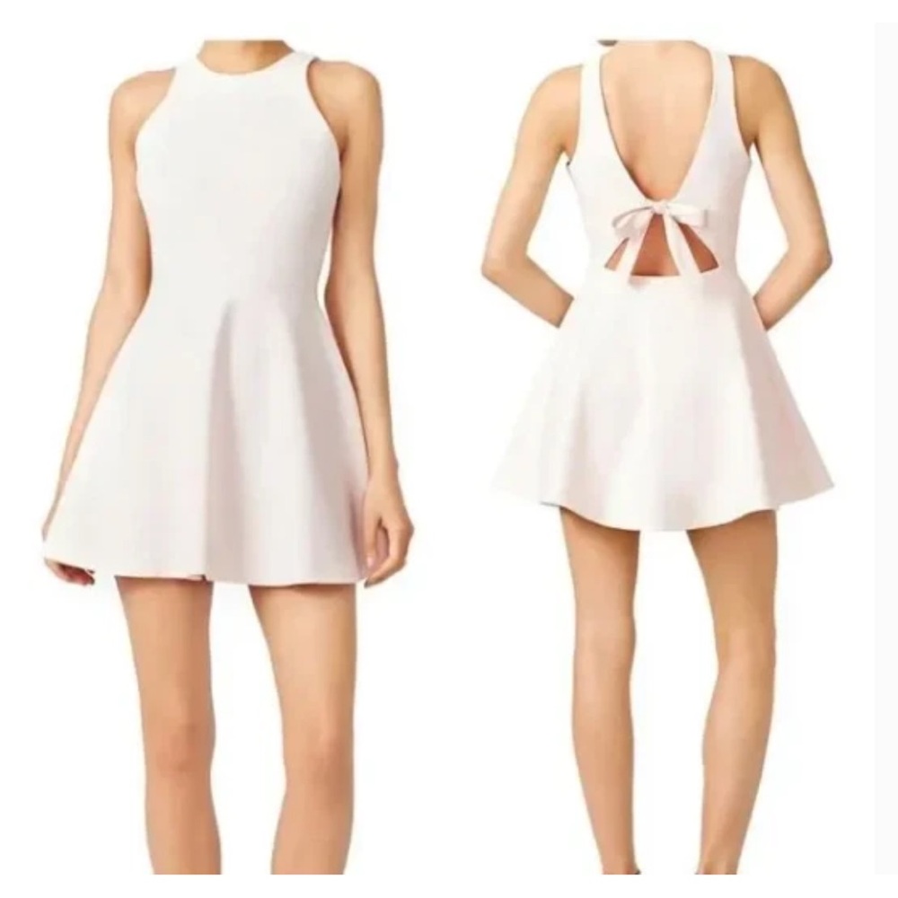 Elizabeth and James Pale Pink Tie Back Fit n' Flare Dress - size 2 Extra Small
